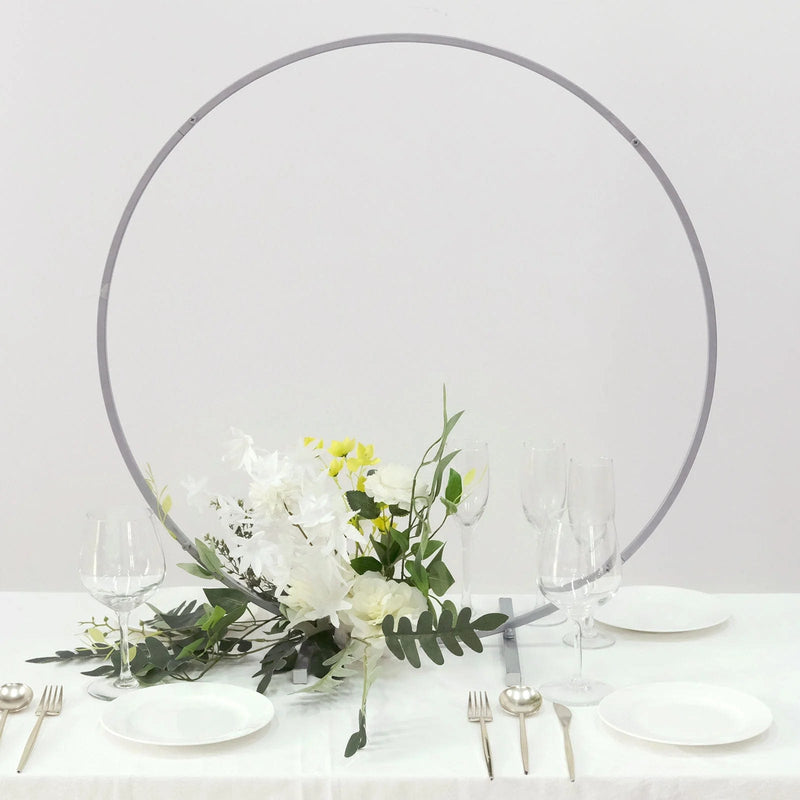 28" Round Metal Floral Hoop Standing Wreath Centerpiece Ring