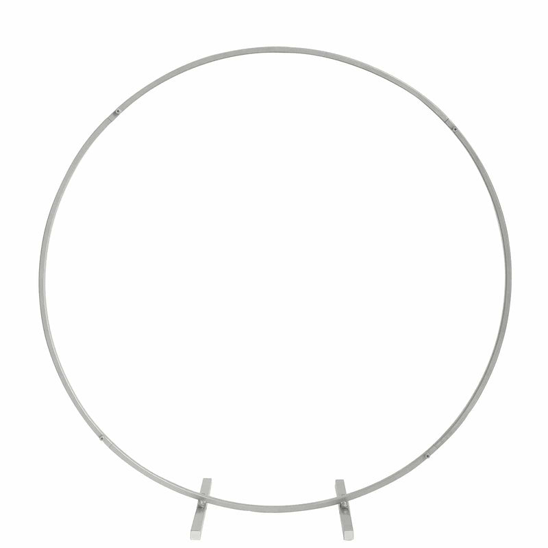 28" Round Metal Floral Hoop Standing Wreath Centerpiece Ring WOD_HOPMET5_28_SILV