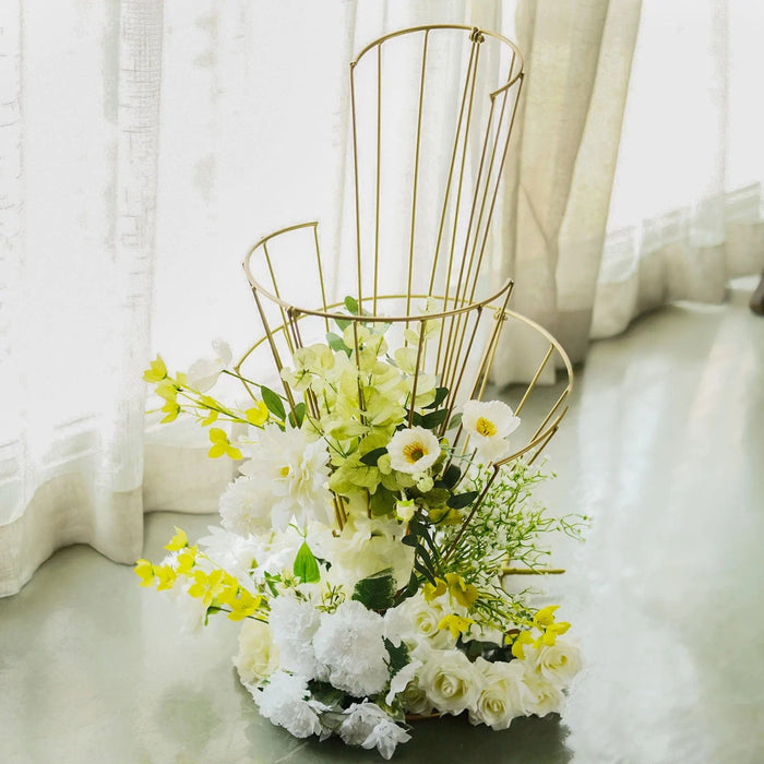 28" Spiral Metal Flower Display Stand Wedding Table Centerpiece - Gold IRON_STND10_28_GOLD