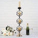 28" tall Geometric Cube Stand with Glass Votive Candle Holders - Gold and Black IRON_CAND_003_33_GDBLK