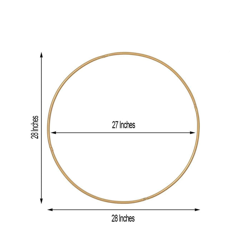 28" wide Round Metal Floral Hoop Wreath Ring - Gold WOD_HOPMET2_28_GOLD