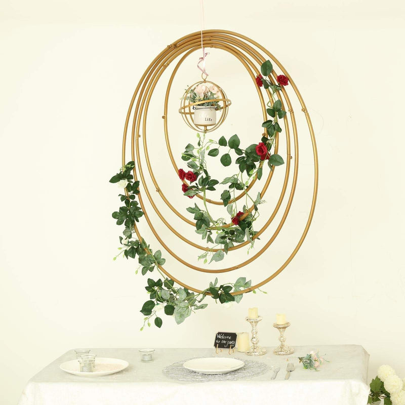28" wide Round Metal Floral Hoop Wreath Ring - Gold WOD_HOPMET2_28_GOLD