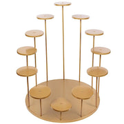 29" Tiered 12 Arm Round Metal Cupcake Holder Dessert Display Stand - Gold CAKE_MET_003_12_GOLD