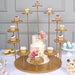 29" Tiered 12 Arm Round Metal Cupcake Holder Dessert Display Stand - Gold CAKE_MET_003_12_GOLD