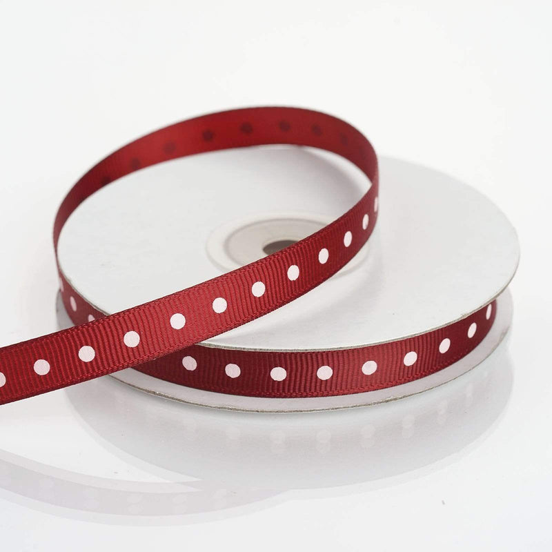 3/8" 25 yards Polka Dot Grosgrain Ribbon RIB_DOT0308_BURG
