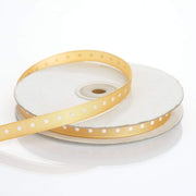 3/8" 25 yards Polka Dot Grosgrain Ribbon RIB_DOT0308_GOLD