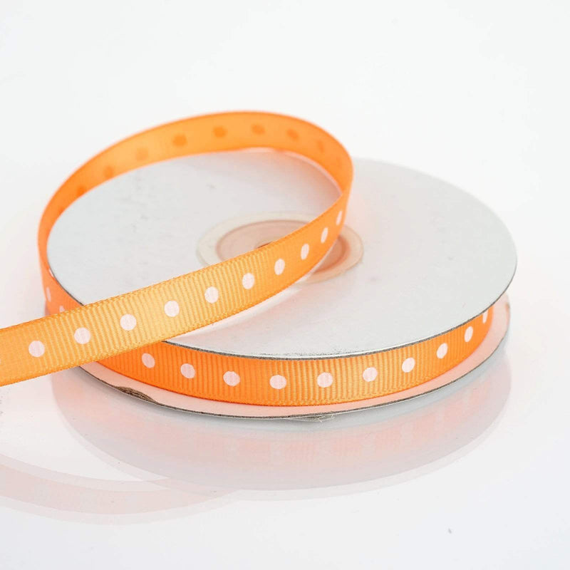 3/8" 25 yards Polka Dot Grosgrain Ribbon RIB_DOT0308_ORNG