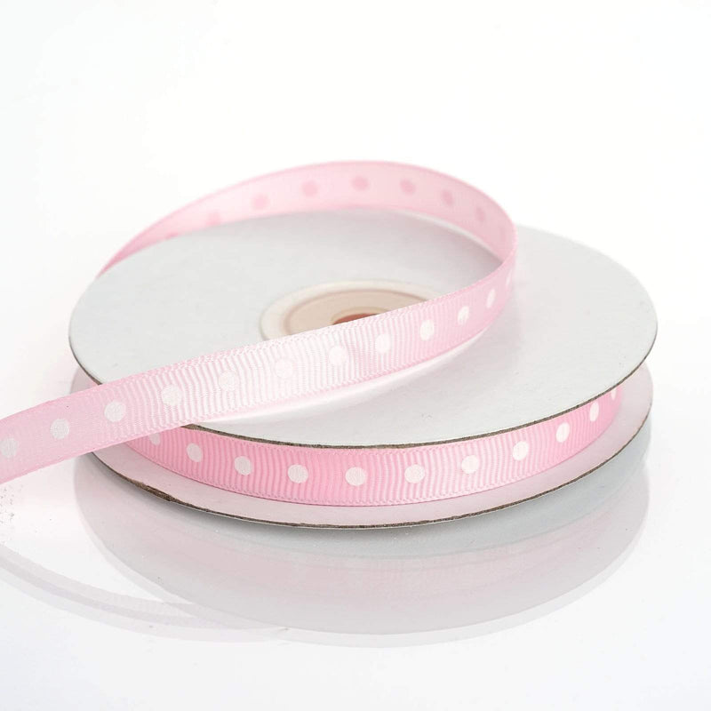 3/8" 25 yards Polka Dot Grosgrain Ribbon RIB_DOT0308_PINK