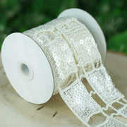 3.9" x 5 yards Heavy Lace Ribbon Trim - White RIB_LACE31_WHT