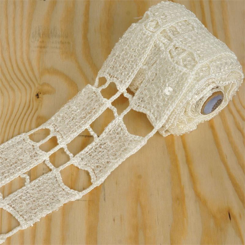 3.9" x 5 yards Heavy Lace Ribbon Trim - White RIB_LACE31_WHT
