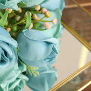 3 Bouquets 13" Silk Rose Bud Artificial Flower Bushes