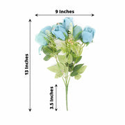 3 Bouquets 13" Silk Rose Bud Artificial Flower Bushes