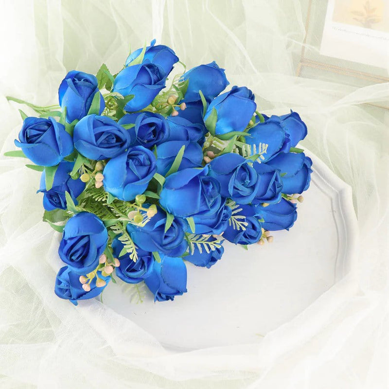 3 Bouquets 13" Silk Rose Bud Artificial Flower Bushes