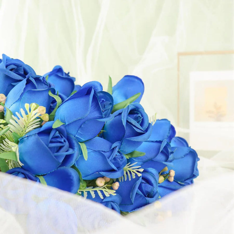 3 Bouquets 13" Silk Rose Bud Artificial Flower Bushes