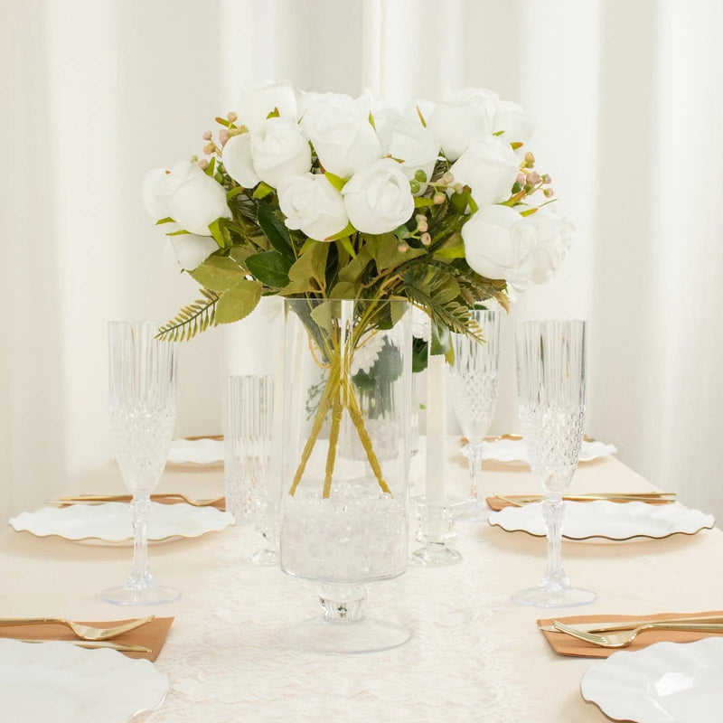 3 Bouquets 13" Silk Rose Bud Artificial Flower Bushes