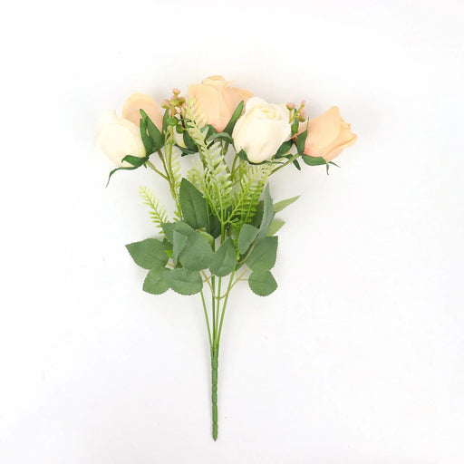 3 Bouquets 13" Silk Rose Bud Artificial Flower Bushes ARTI_RS008_046