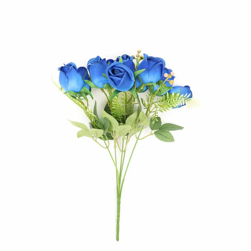 3 Bouquets 13" Silk Rose Bud Artificial Flower Bushes ARTI_RS008_ROY