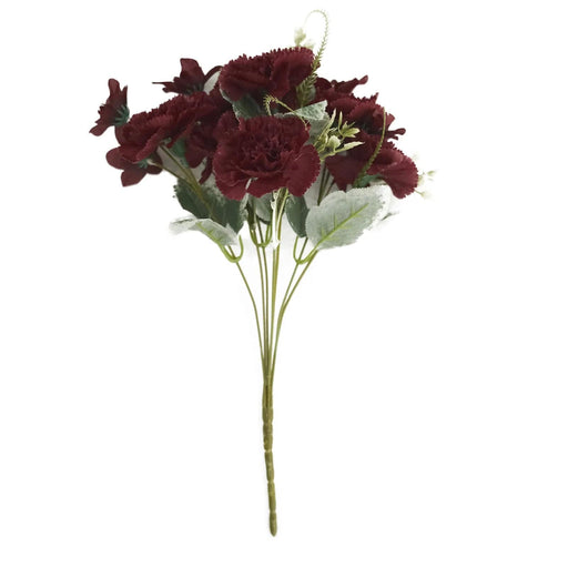 3 Bushes 14" Silk Artificial Carnation Flowers ARTI_CARN_002_BURG