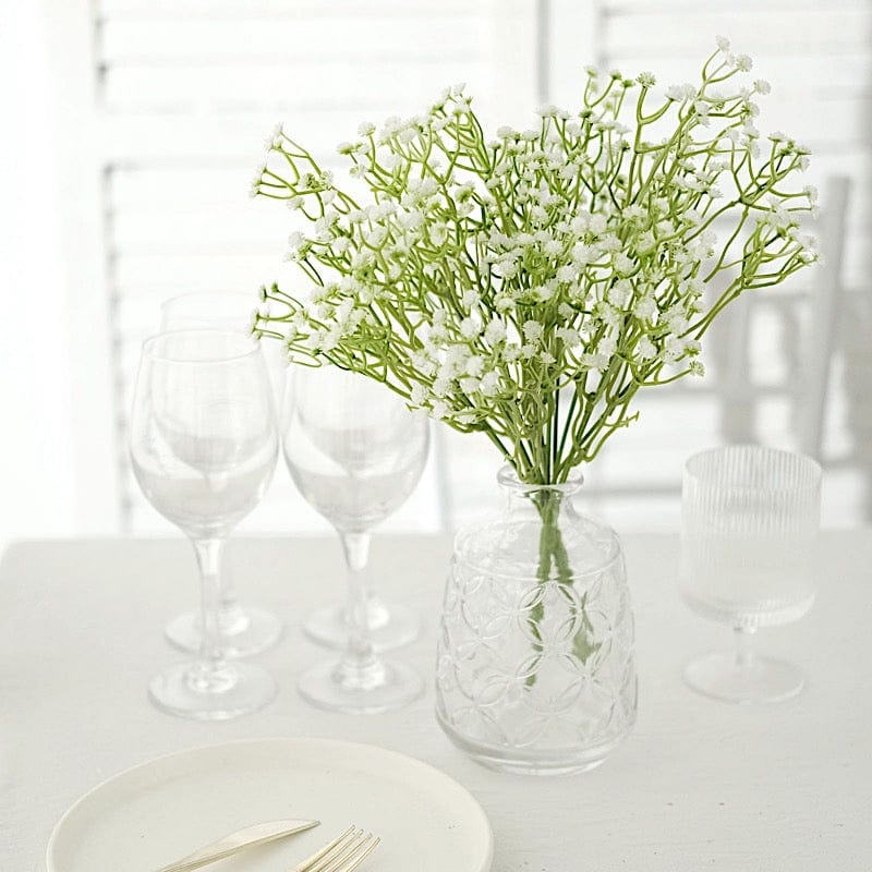 3 Bushes 14" tall Faux Baby Breath Artificial Flowers - White ARTI_BRTH_003_WHT