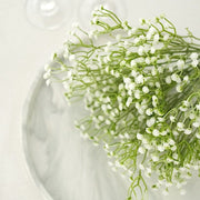 3 Bushes 14" tall Faux Baby Breath Artificial Flowers - White ARTI_BRTH_003_WHT