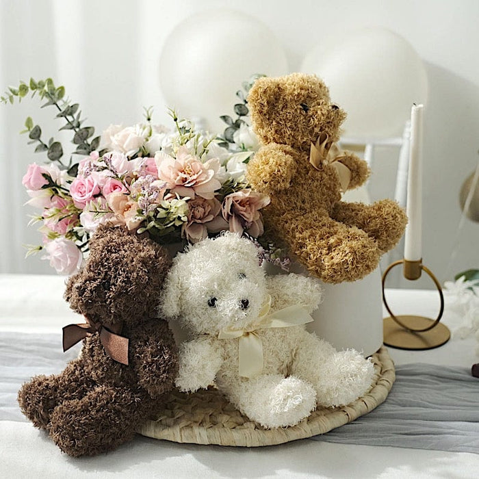 3 Cute 7" Stuffed Teddy Bears Plush Toys Gifts and Party Favors - Assorted DECO_BEAR01_SET