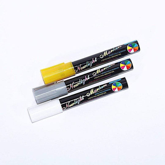 3 Erasable Chalk Markers Liquid Pens - Gold Silver White CRAF_CHLK_SET01