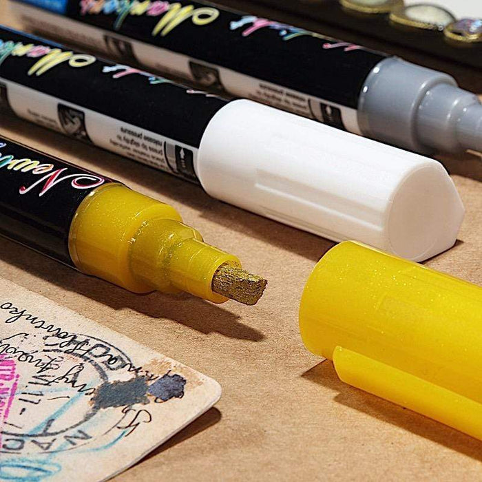 3 Erasable Chalk Markers Liquid Pens - Gold Silver White
