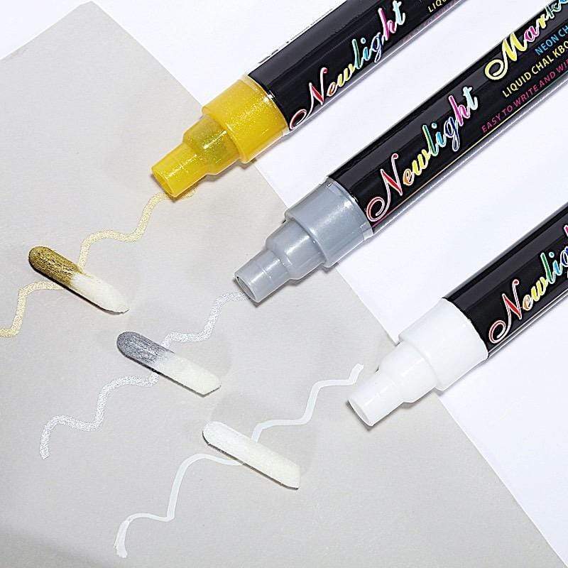 3 Erasable Chalk Markers Liquid Pens - Gold Silver White CRAF_CHLK_SET01