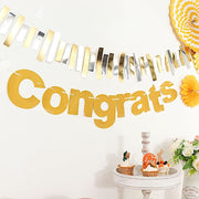 3 ft Glittered Congrats Paper Hanging Garland - Gold PAP_GRLD_009_GRATS_GD