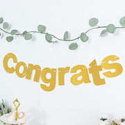 3 ft Glittered Congrats Paper Hanging Garland - Gold PAP_GRLD_009_GRATS_GD