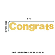 3 ft Glittered Congrats Paper Hanging Garland - Gold PAP_GRLD_009_GRATS_GD