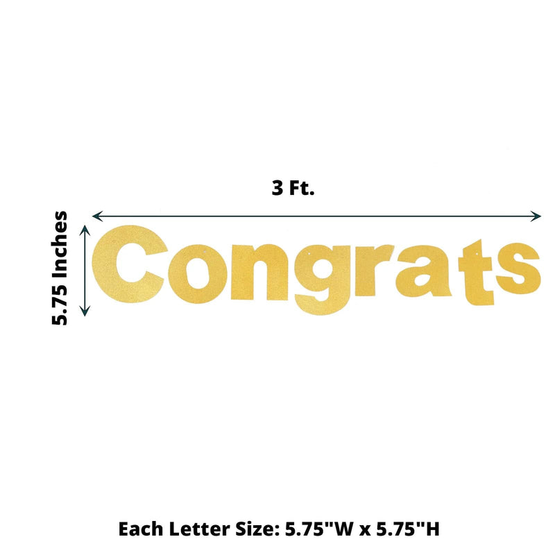 3 ft Glittered Congrats Paper Hanging Garland - Gold PAP_GRLD_009_GRATS_GD