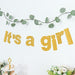 3 ft Glittered It's A Girl Paper Gender Reveal Hanging Garland - Gold PAP_GRLD_009_GIRL_GD