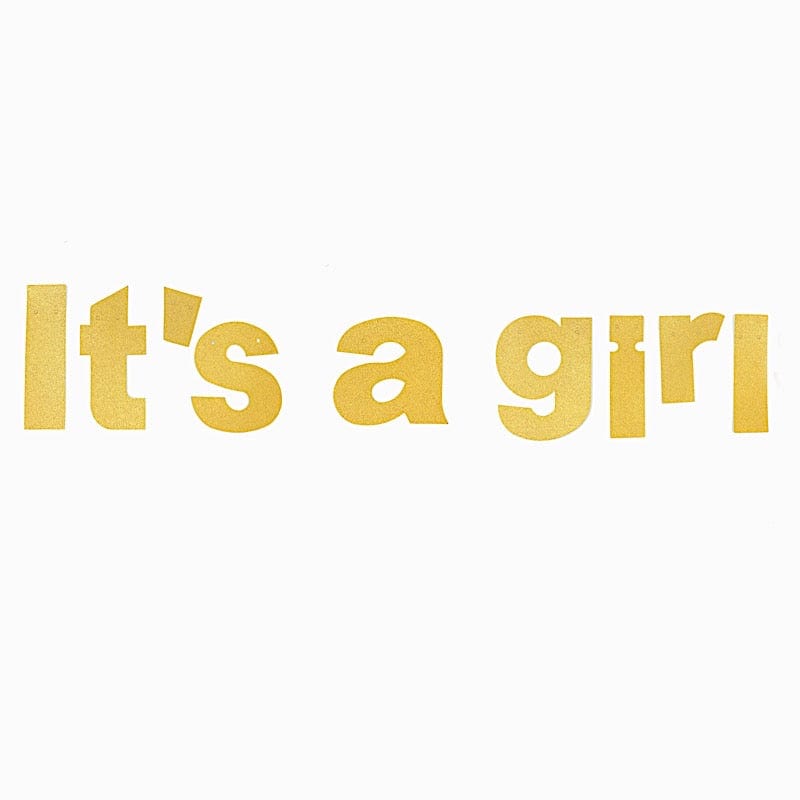 3 ft Glittered It's A Girl Paper Gender Reveal Hanging Garland - Gold PAP_GRLD_009_GIRL_GD