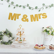 3 ft Glittered Mr & Mrs Paper Wedding Hanging Garland - Gold PAP_GRLD_009_MRS_GD