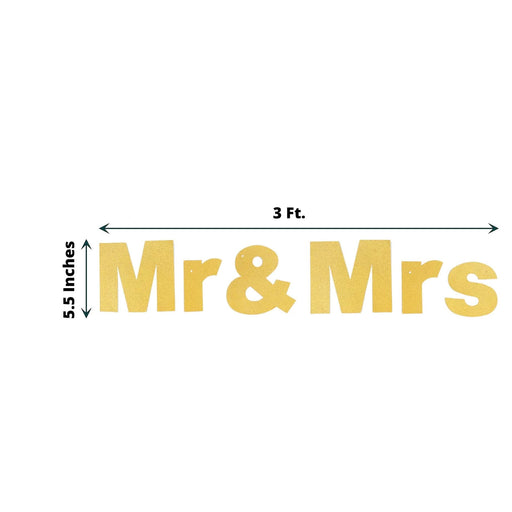 3 ft Glittered Mr & Mrs Paper Wedding Hanging Garland - Gold PAP_GRLD_009_MRS_GD