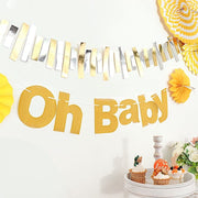 3 ft Glittered Oh Baby Paper Baby Shower Hanging Garland - Gold PAP_GRLD_009_BABY_GD