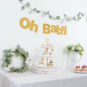 3 ft Glittered Oh Baby Paper Baby Shower Hanging Garland - Gold PAP_GRLD_009_BABY_GD