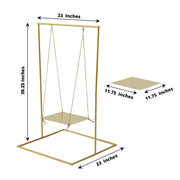 3 ft Swing Metal Cake Stand Hanging Dessert Display Centerpiece - Gold CAKE_STND_SWING01_GOLD