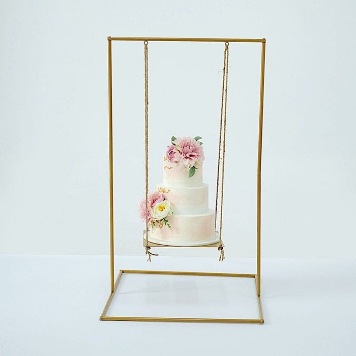 3 ft Swing Metal Cake Stand Hanging Dessert Display Centerpiece - Gold CAKE_STND_SWING01_GOLD