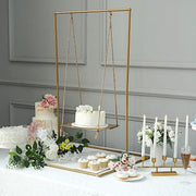3 ft Swing Metal Cake Stand Hanging Dessert Display Centerpiece - Gold CAKE_STND_SWING01_GOLD