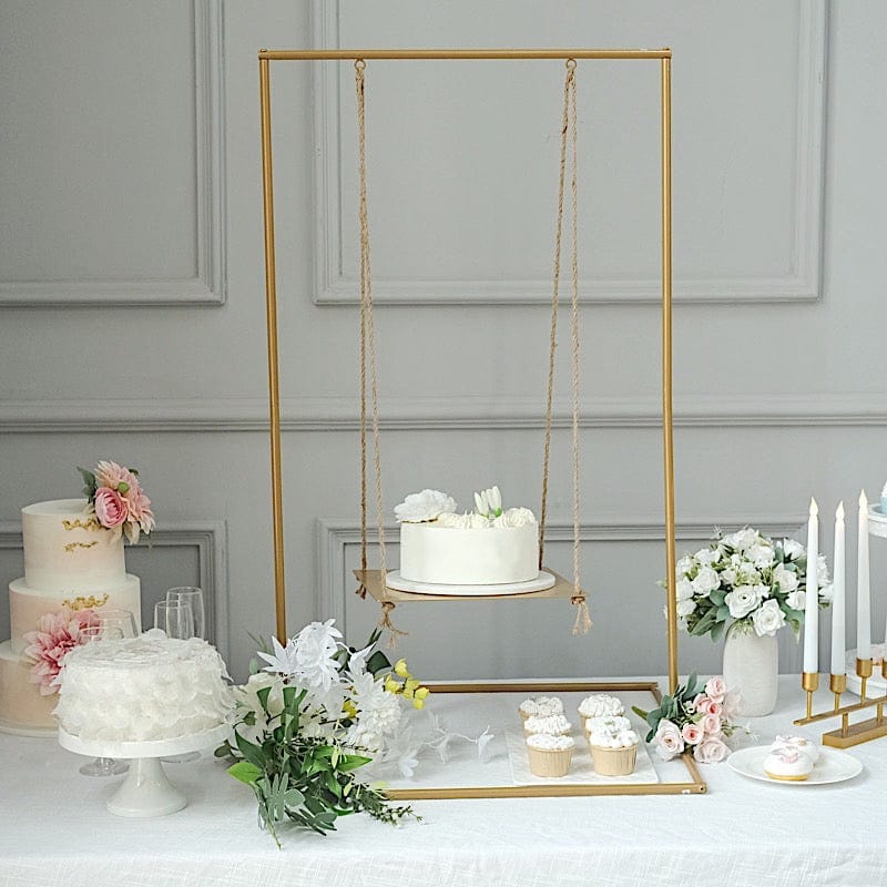 3 ft Swing Metal Cake Stand Hanging Dessert Display Centerpiece - Gold CAKE_STND_SWING01_GOLD
