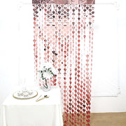 3 ft x 6.5 ft Metallic Heart Foil Tassels Fringe Backdrop Curtains