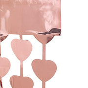 3 ft x 6.5 ft Metallic Heart Foil Tassels Fringe Backdrop Curtains