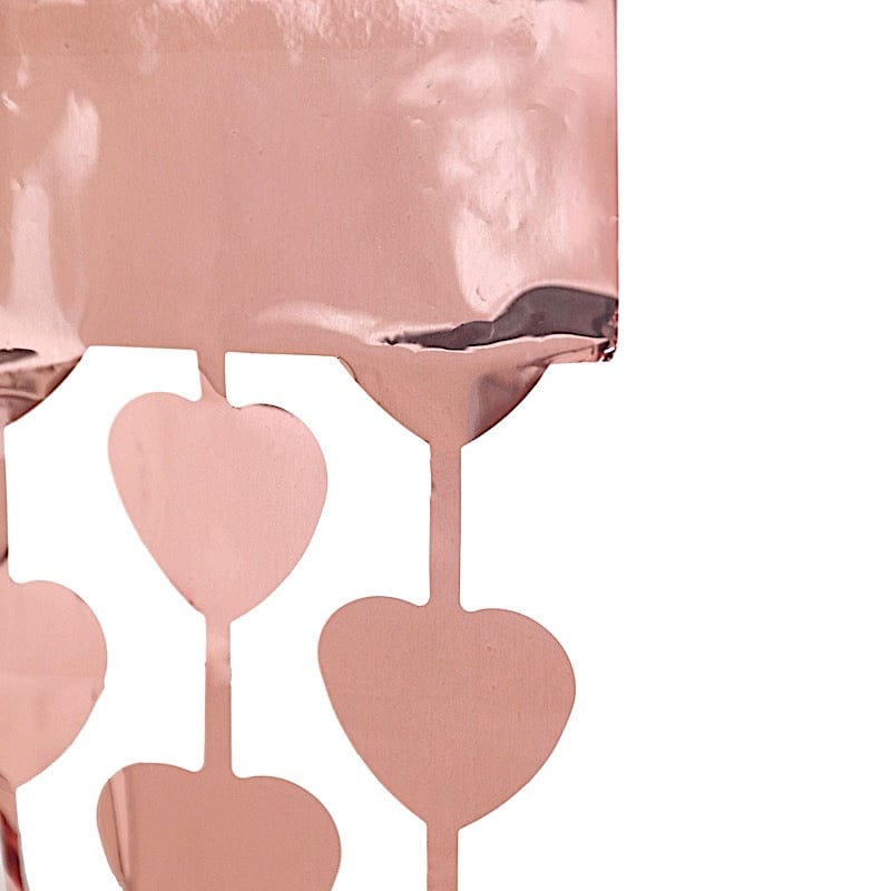 3 ft x 6.5 ft Metallic Heart Foil Tassels Fringe Backdrop Curtains