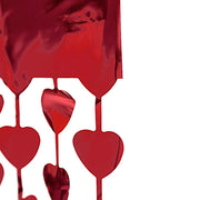 3 ft x 6.5 ft Metallic Heart Foil Tassels Fringe Backdrop Curtains