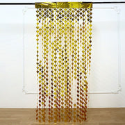 3 ft x 6.5 ft Metallic Heart Foil Tassels Fringe Backdrop Curtains CUR_PVC02_HRT_GOLD