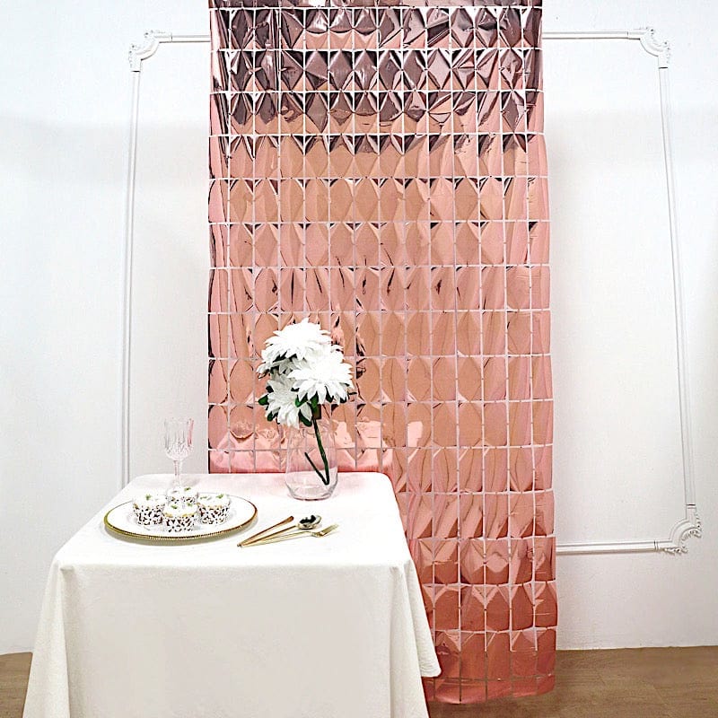 3 ft x 6.5 ft Metallic Rectangle Foil Tassels Fringe Backdrop Curtains