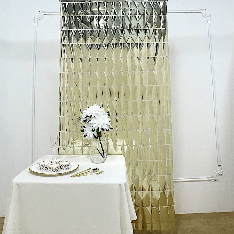 3 ft x 6.5 ft Metallic Rectangle Foil Tassels Fringe Backdrop Curtains