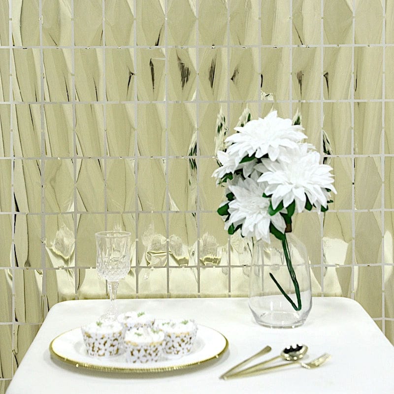 3 ft x 6.5 ft Metallic Rectangle Foil Tassels Fringe Backdrop Curtains